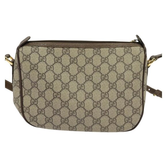 GUCCI GG Supreme Web Sherry Line Bag PVC Beige Gold - Picture 3 of 16